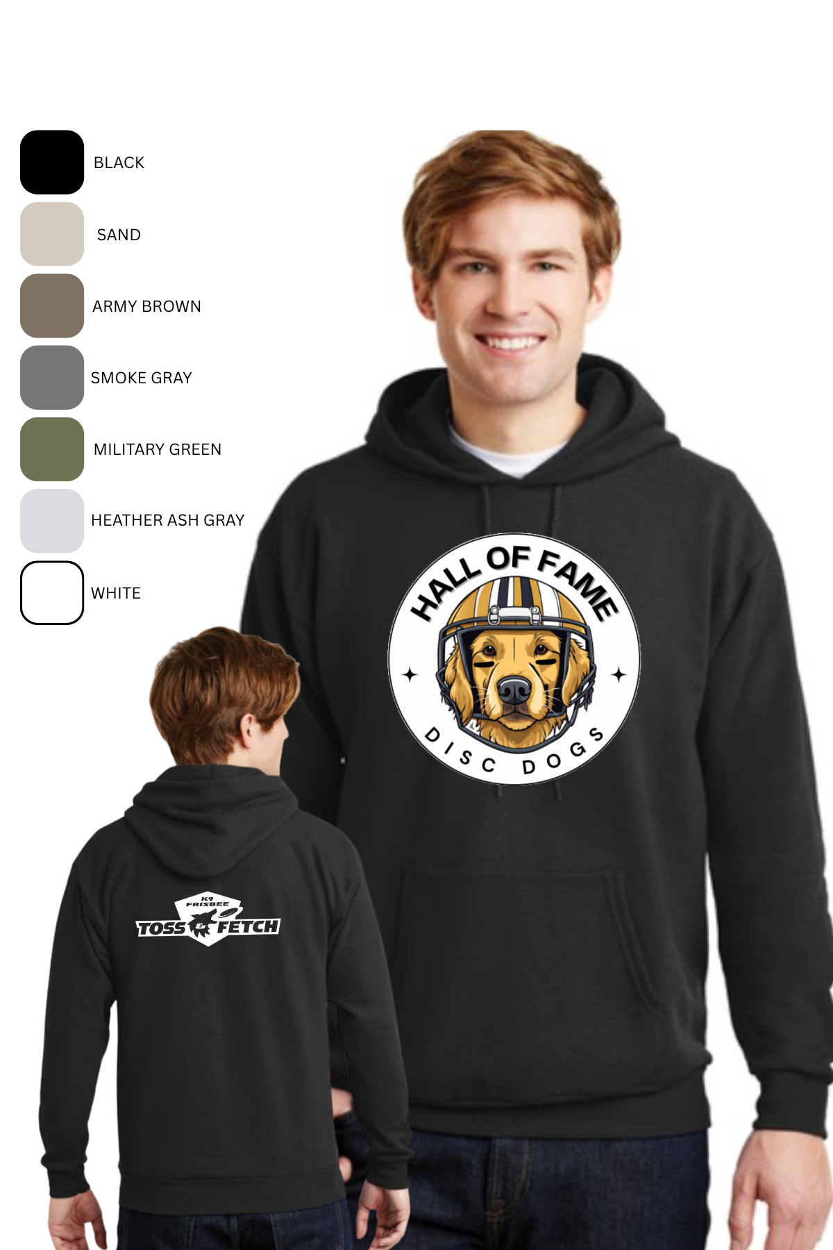 Unisex Hooded Crewneck with Back Design